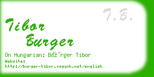 tibor burger business card